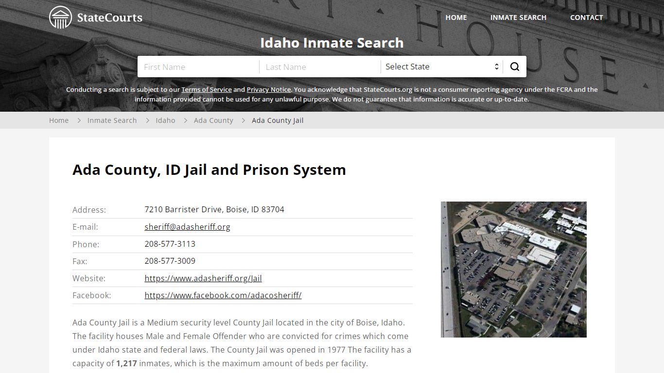 Ada County Jail Inmate Records Search, Idaho - StateCourts